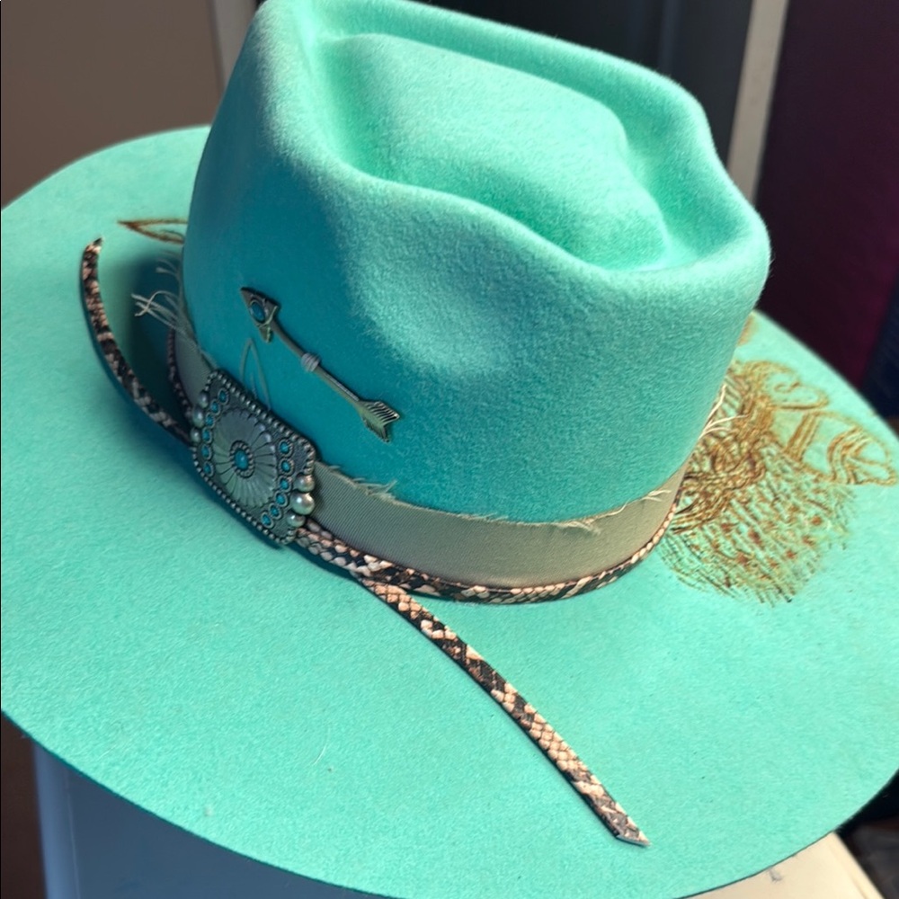 Blue Cowboy Hat with Decorative Band